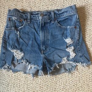 Abercrombie & Fitch Blue Distressed Jean Shorts